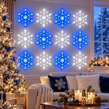 SnoGlow LED Snowflake Wall Set (12 pcs)